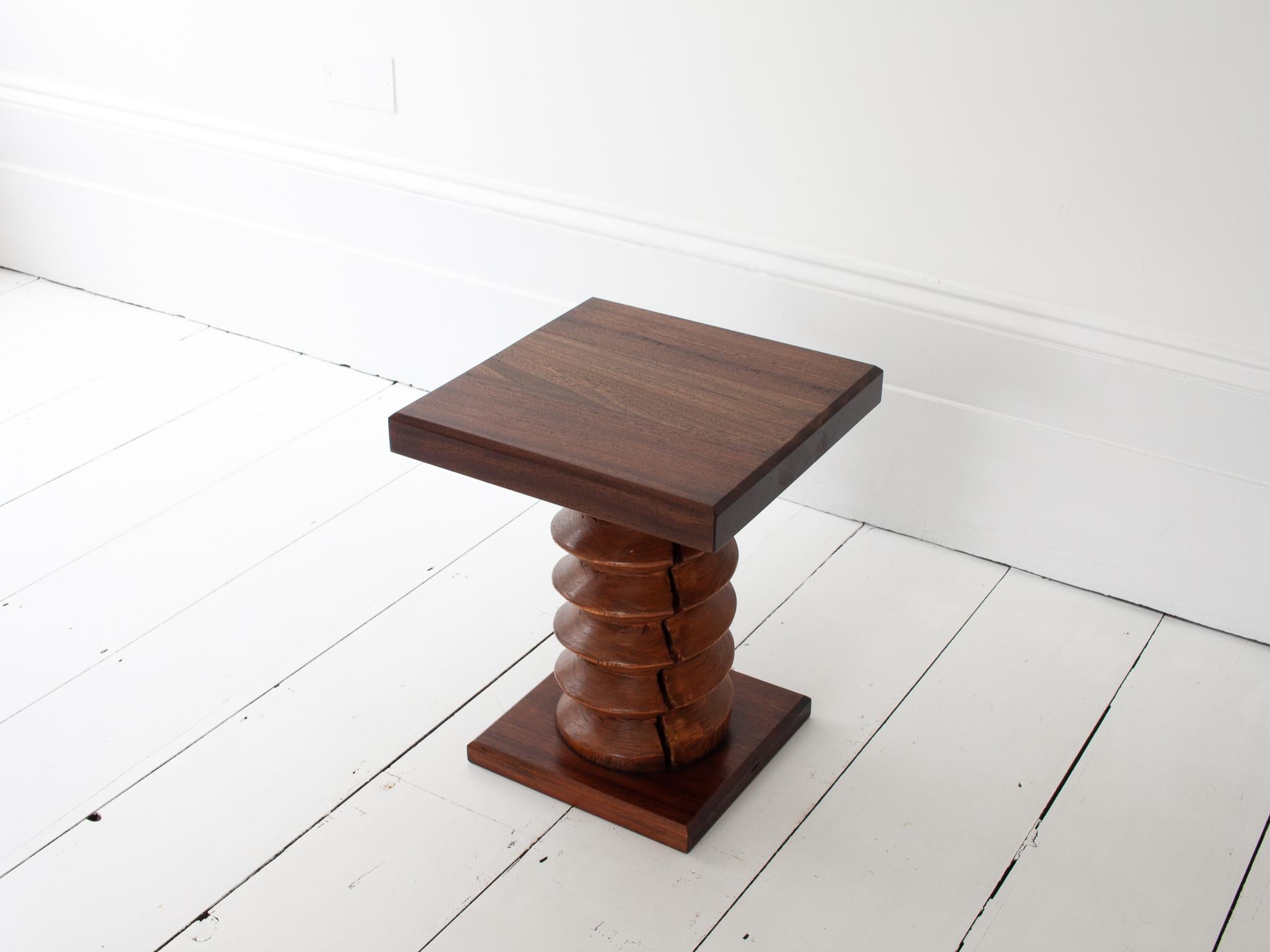 XIXe siècle Vintage French Turned Column Side Table, Reminiscent of Charles Dudouyt en vente