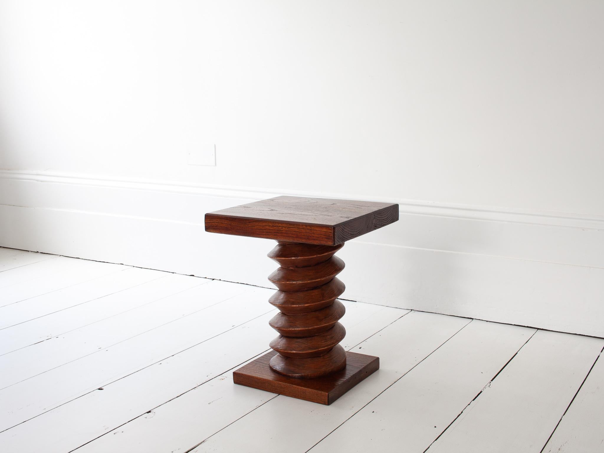 Vintage French Turned Column Side Table, Reminiscent of Charles Dudouyt For Sale 1