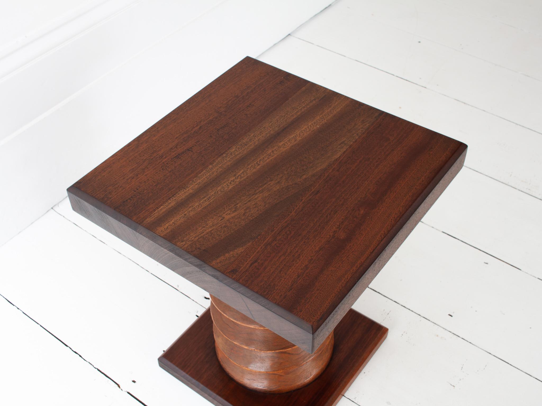 Vintage French Turned Column Side Table, Reminiscent of Charles Dudouyt en vente 1