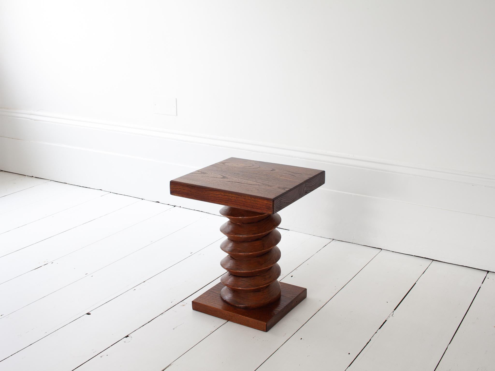 Vintage French Turned Column Side Table, Reminiscent of Charles Dudouyt For Sale 2