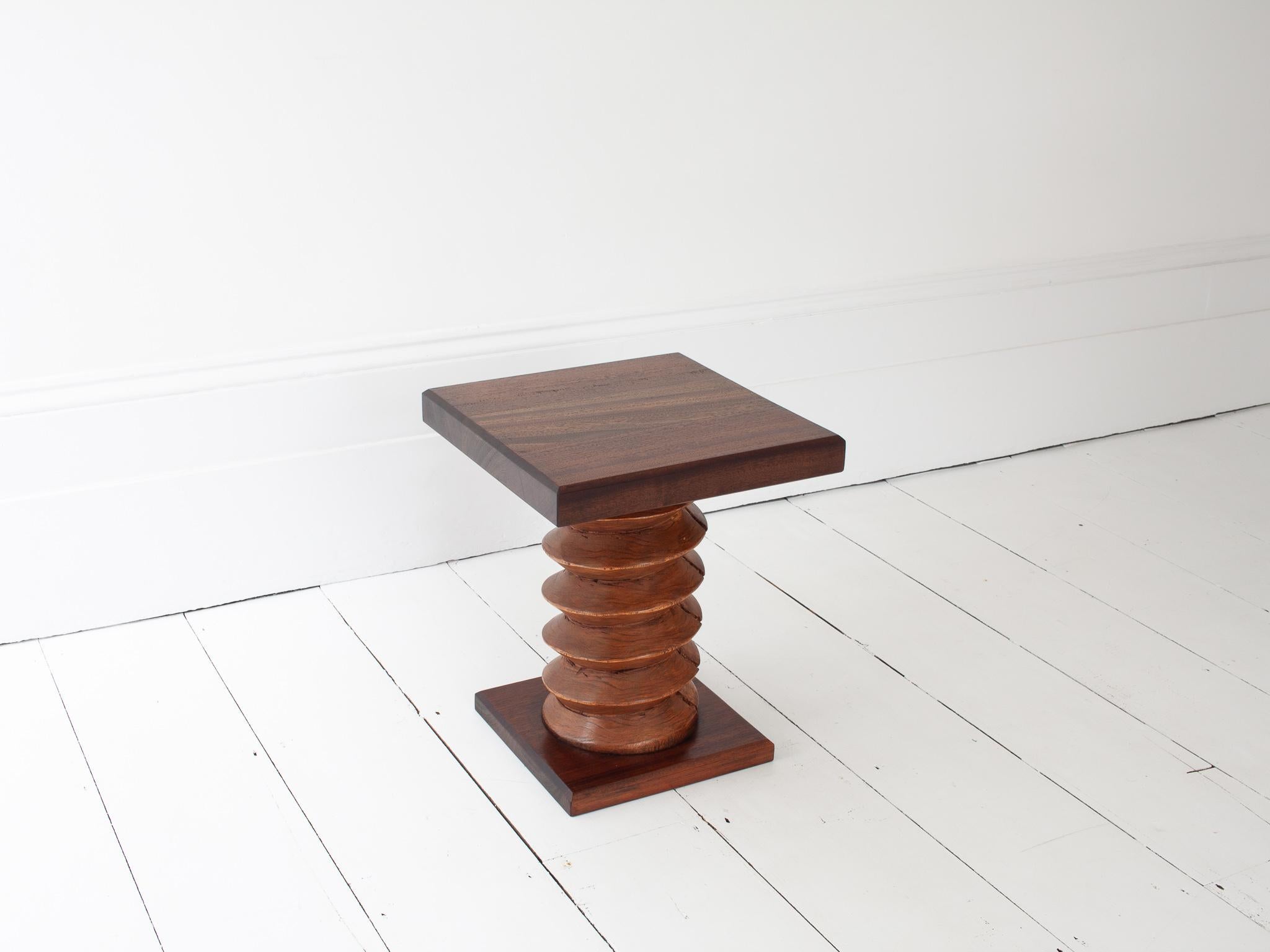 Vintage French Turned Column Side Table, Reminiscent of Charles Dudouyt en vente 2