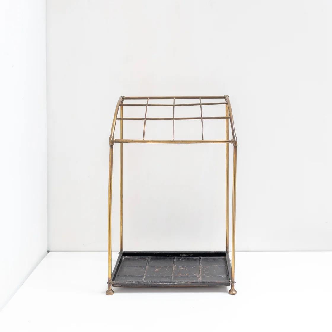 Metà XX secolo Portaombrelli francese con struttura in ottone, Francia, anni '60 in vendita