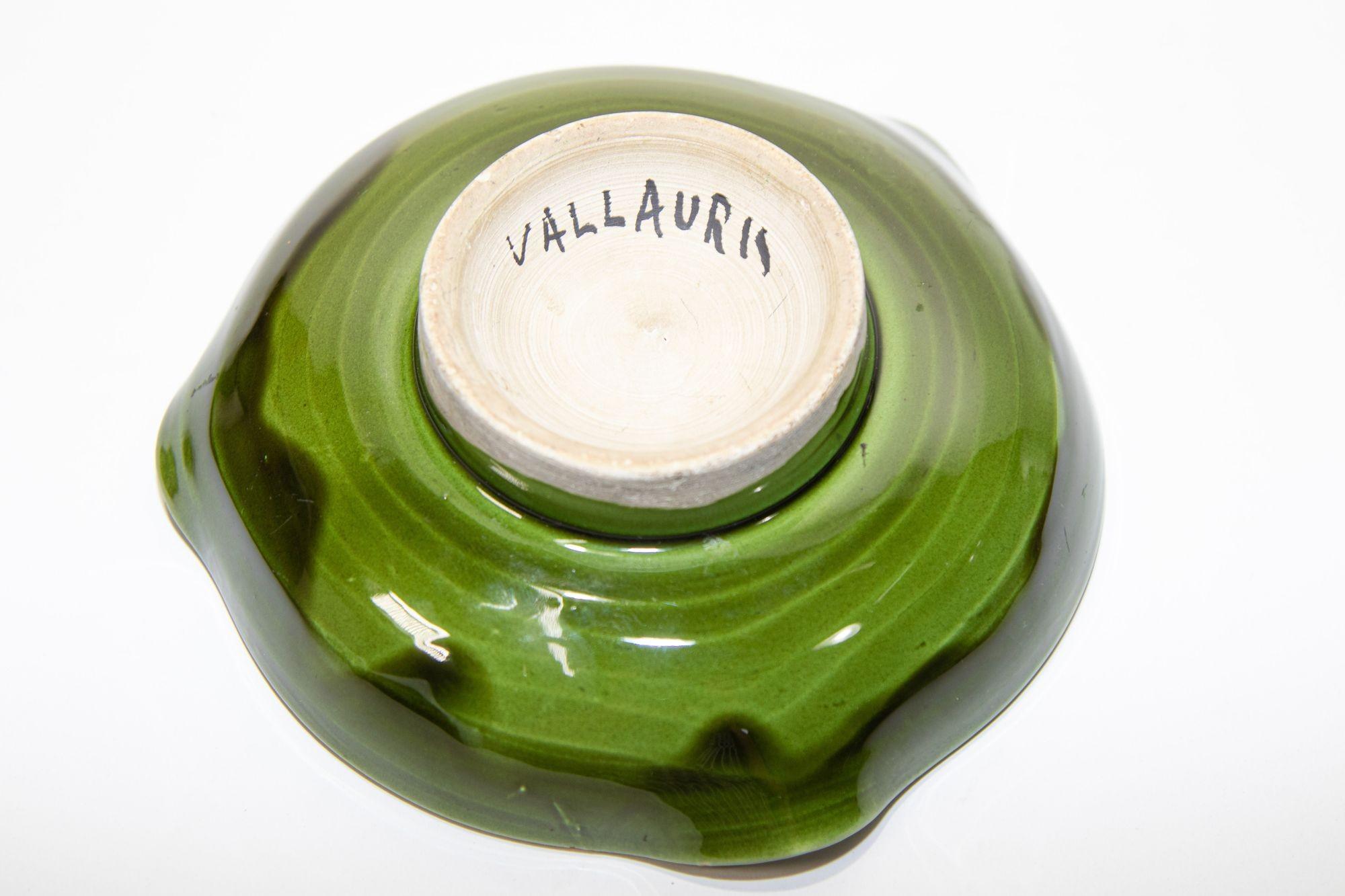 Hand-Crafted Vintage French Vallauris Ceramic Ashtray 1950 For Sale