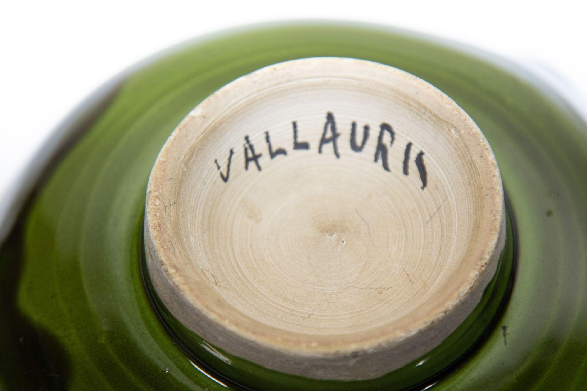 Vintage French Vallauris Ceramic Ashtray 1950 In Good Condition For Sale In North Hollywood, CA