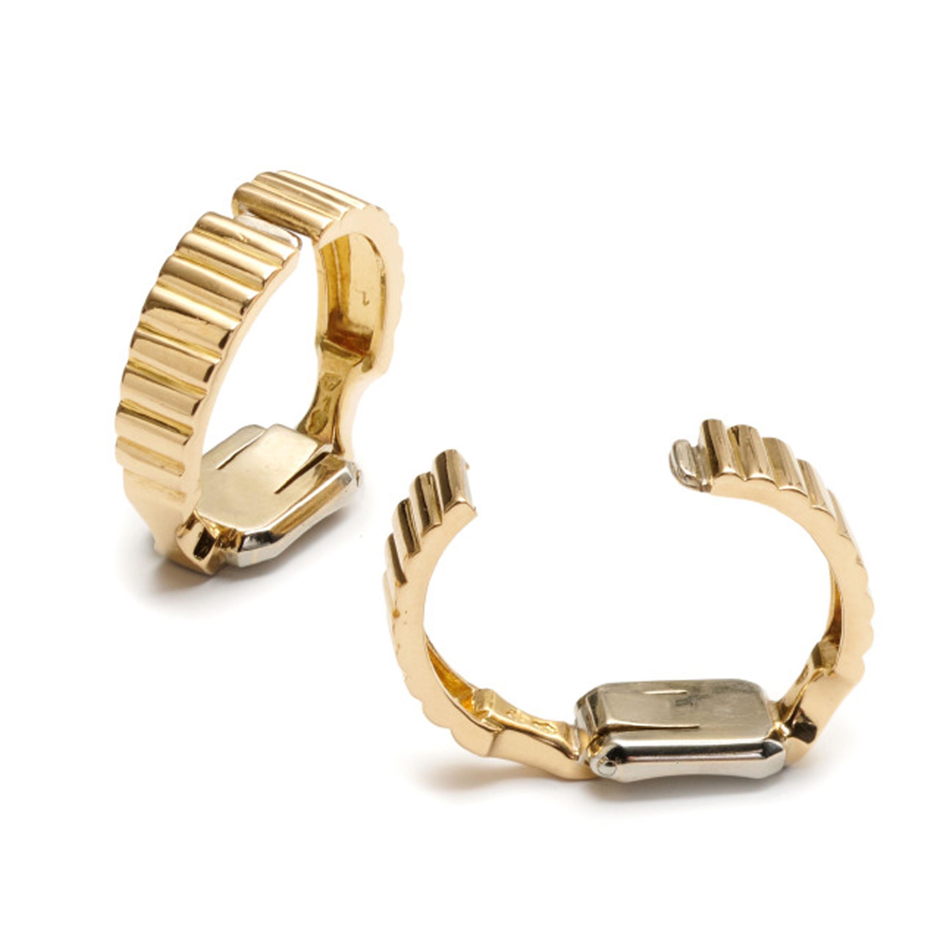 Französische Van Cleef & Arpels Vintage-Manschettenknöpfe mit Steigbügel aus 18 Karat Gold, um 1960 im Zustand „Gut“ im Angebot in London, GB