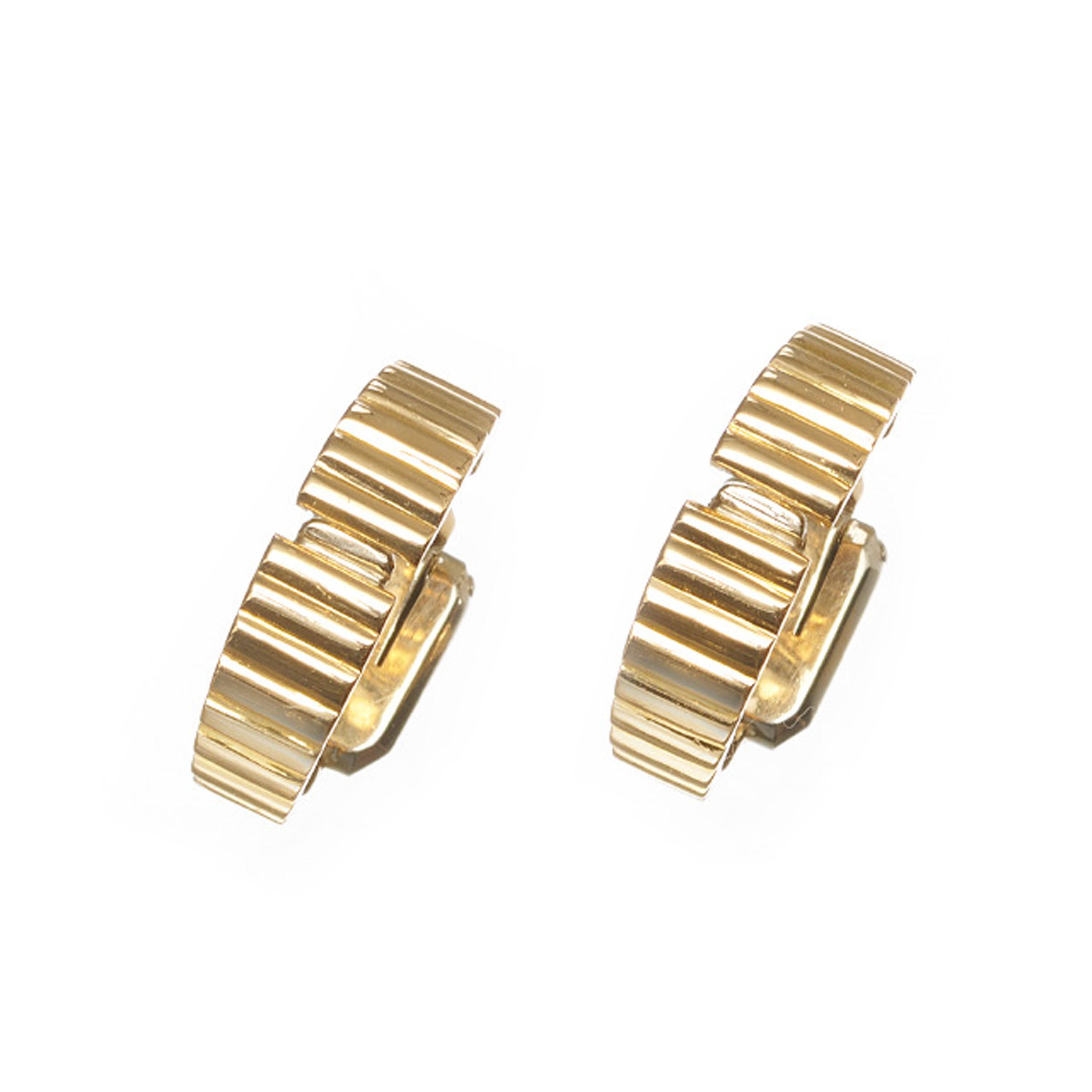 Französische Van Cleef & Arpels Vintage-Manschettenknöpfe mit Steigbügel aus 18 Karat Gold, um 1960 Herren im Angebot