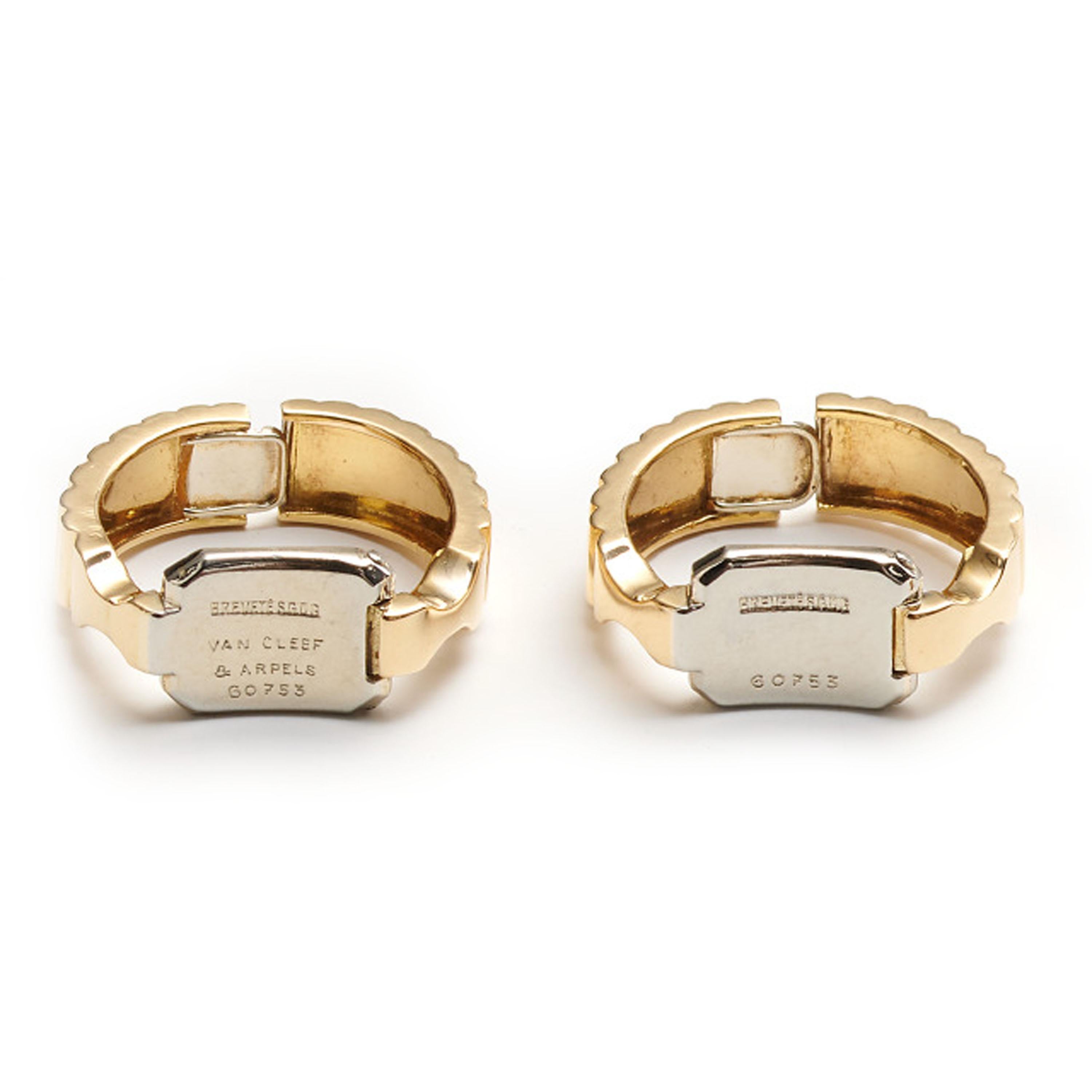 Französische Van Cleef & Arpels Vintage-Manschettenknöpfe mit Steigbügel aus 18 Karat Gold, um 1960 im Angebot 1