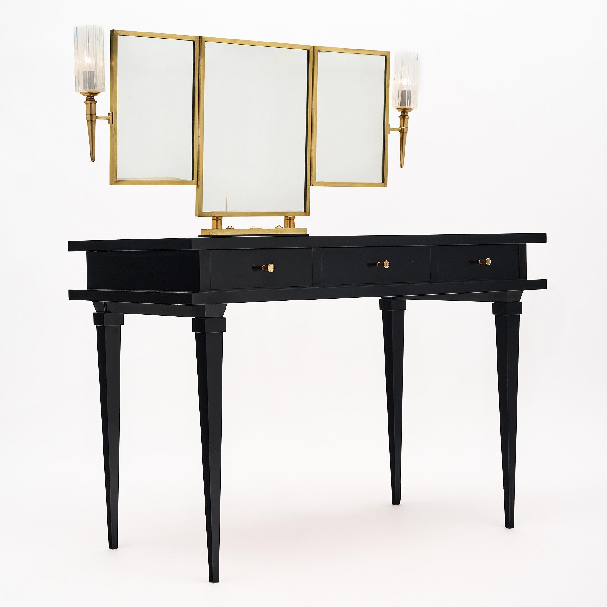 Vintage French Vanity in the Manner of Jacques Adnet In Good Condition In Austin, TX