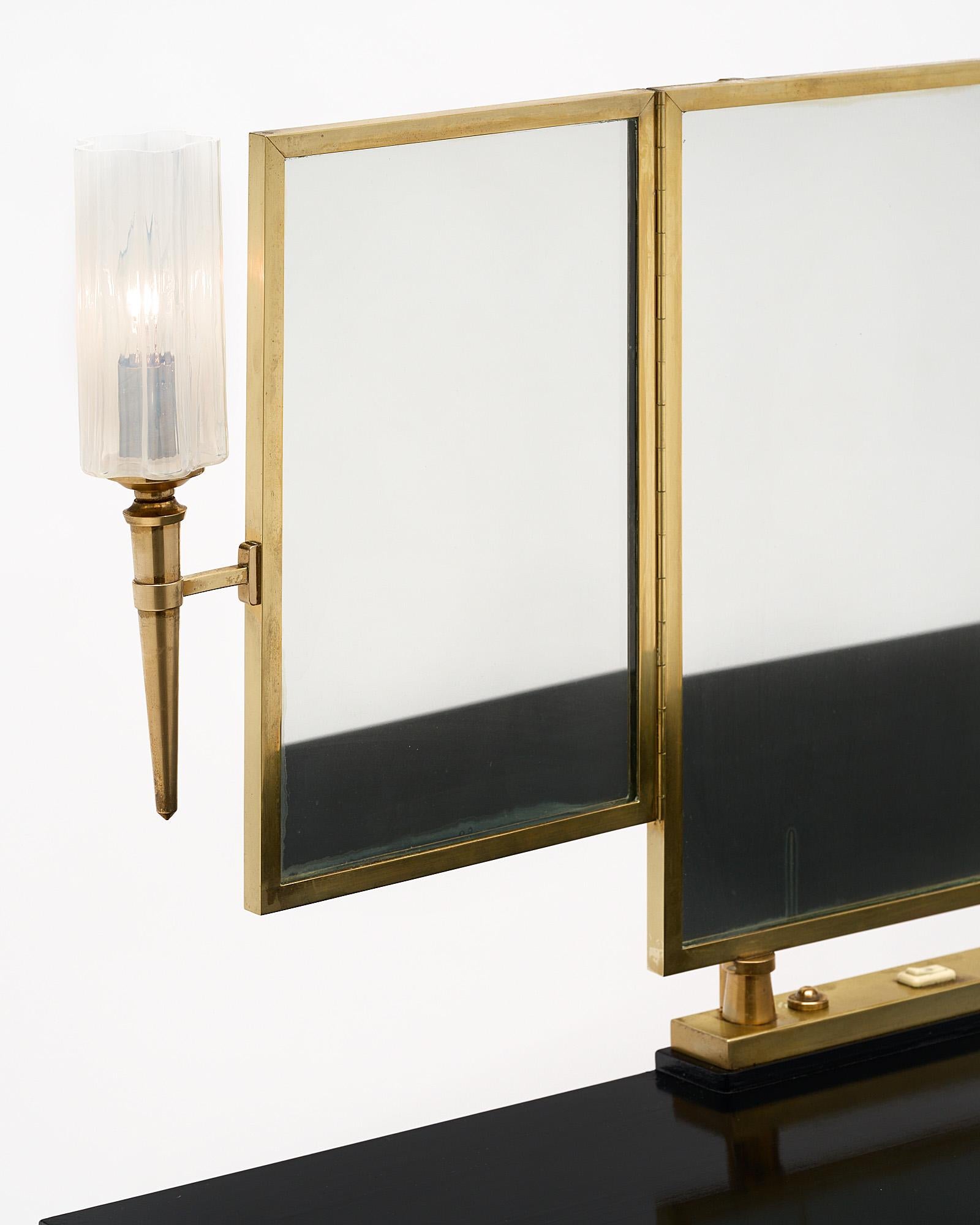 Brass Vintage French Vanity in the Manner of Jacques Adnet