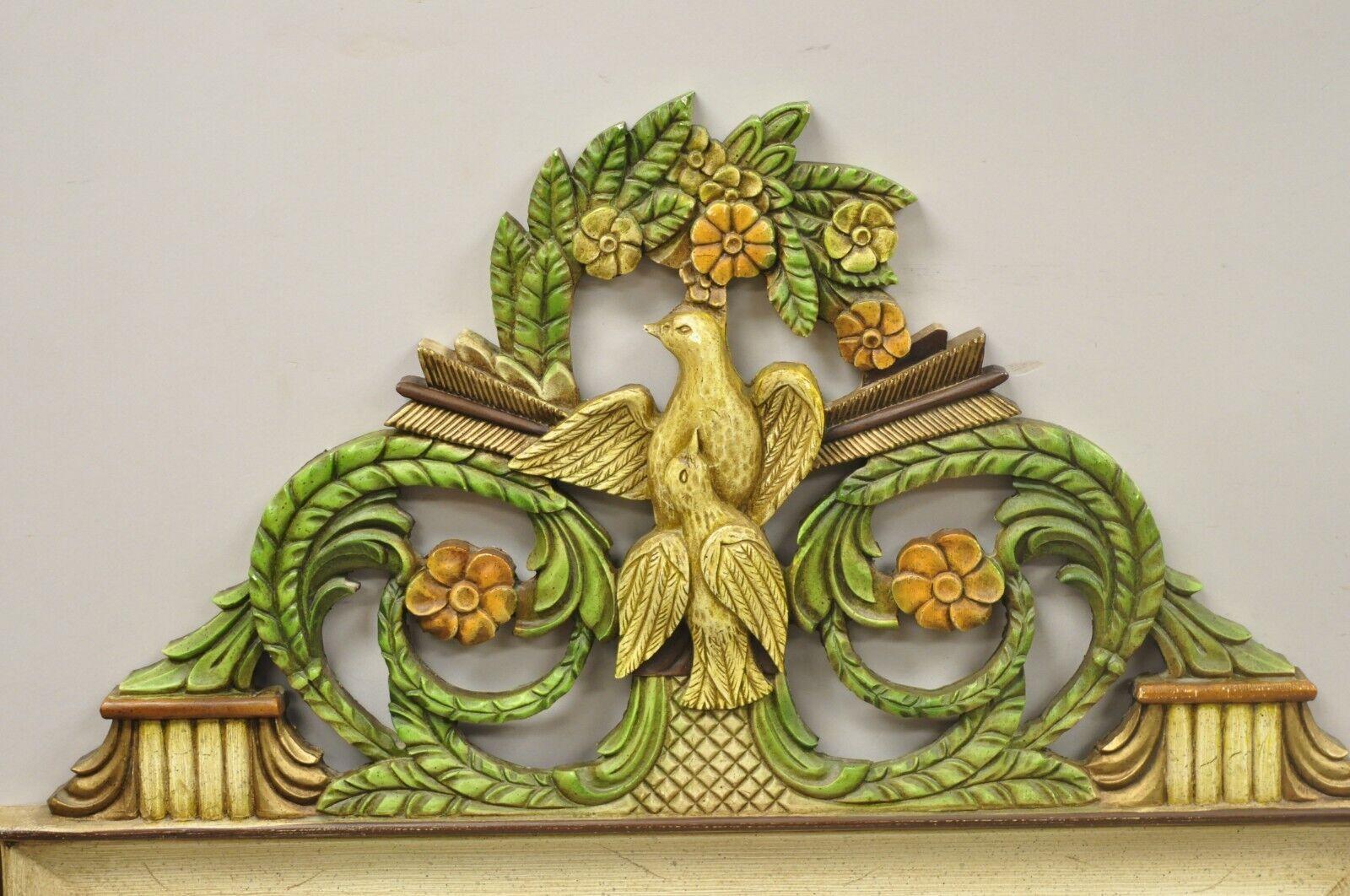 Country Vintage French Victorian Neoclassical Style Bird Wall Mirror with Arrows For Sale