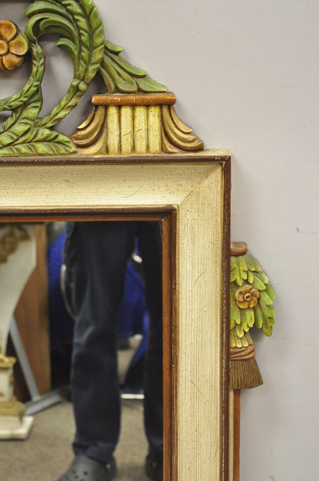 Vetro Specchio da parete vintage francese vittoriano in stile neoclassico con uccello e frecce in vendita