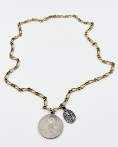 Vintage French Virgin Mary Devotional Medals Necklace