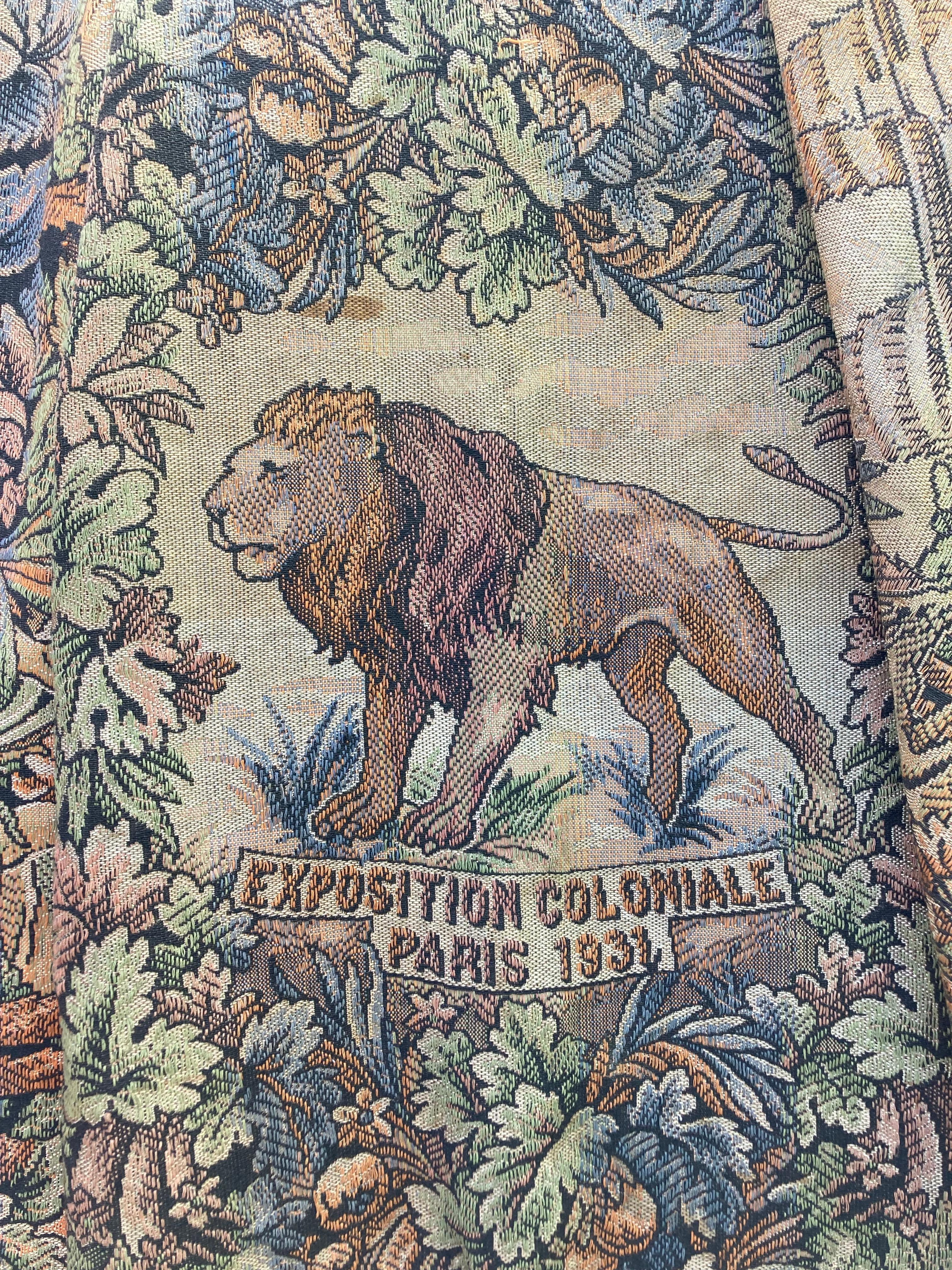 Français Tapisserie murale française de l'exposition coloniale de Paris de 1931 en vente