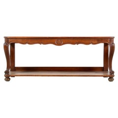Vintage French Walnut and Oak Console