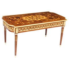 Vintage French Walnut & Marquetry Coffee Table 20th C