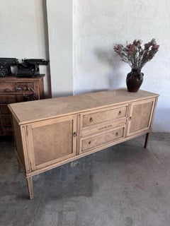 Vintage French Washed Oak Sideboard, 1950s