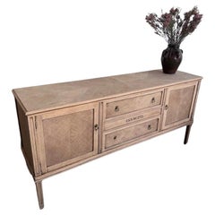Vintage French Washed Oak Sideboard, 1950s
