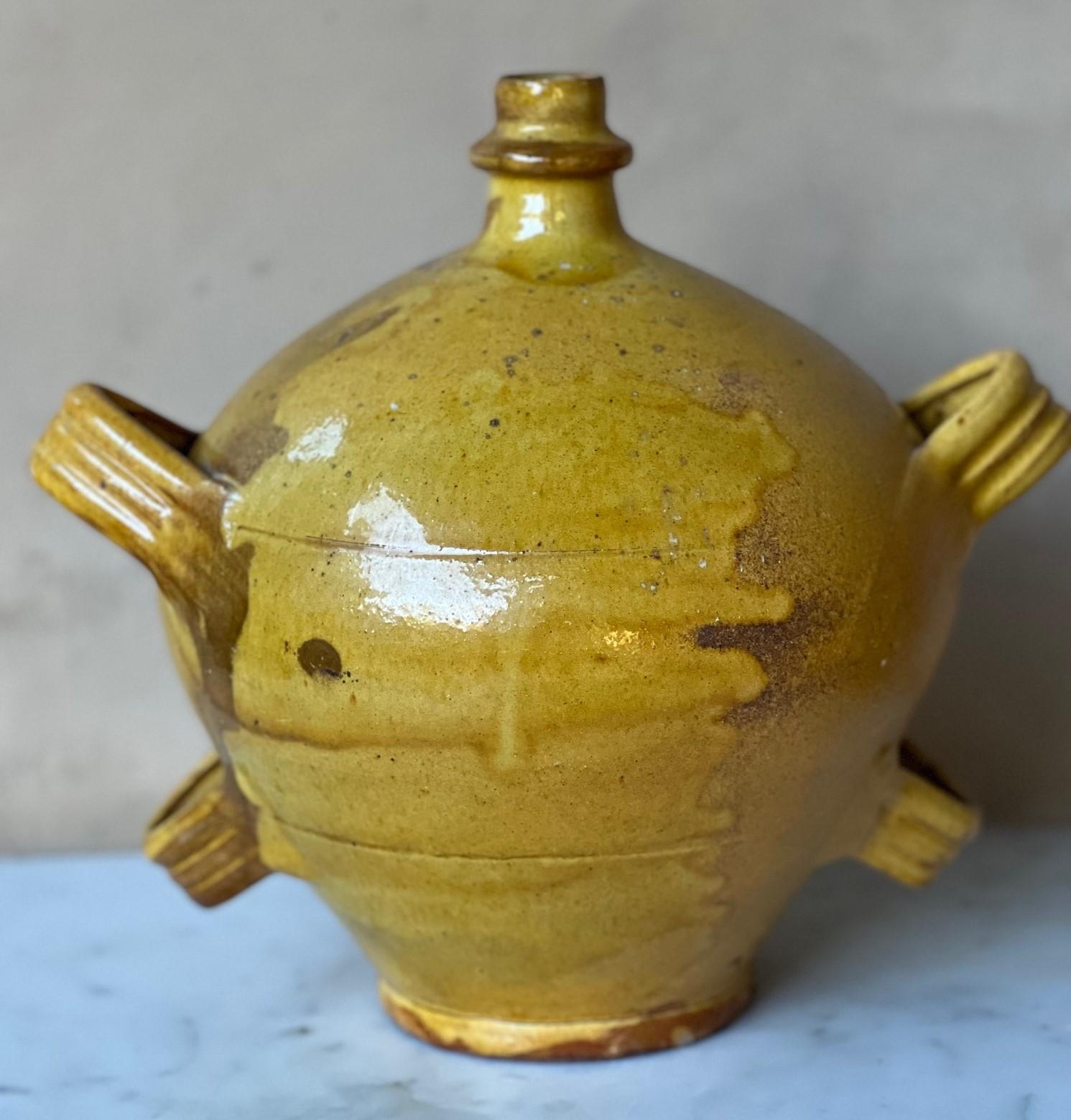 Vintage French Water / Wine Jug with Four Handles For Sale 2