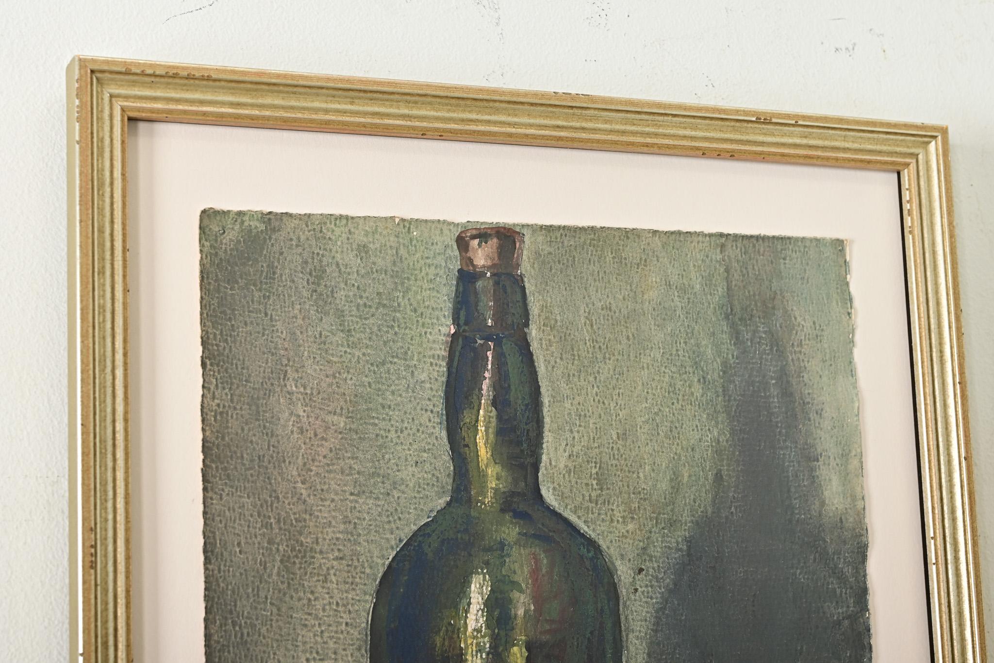 Vintage French Watercolor Still Life Painting In Good Condition In Baton Rouge, LA