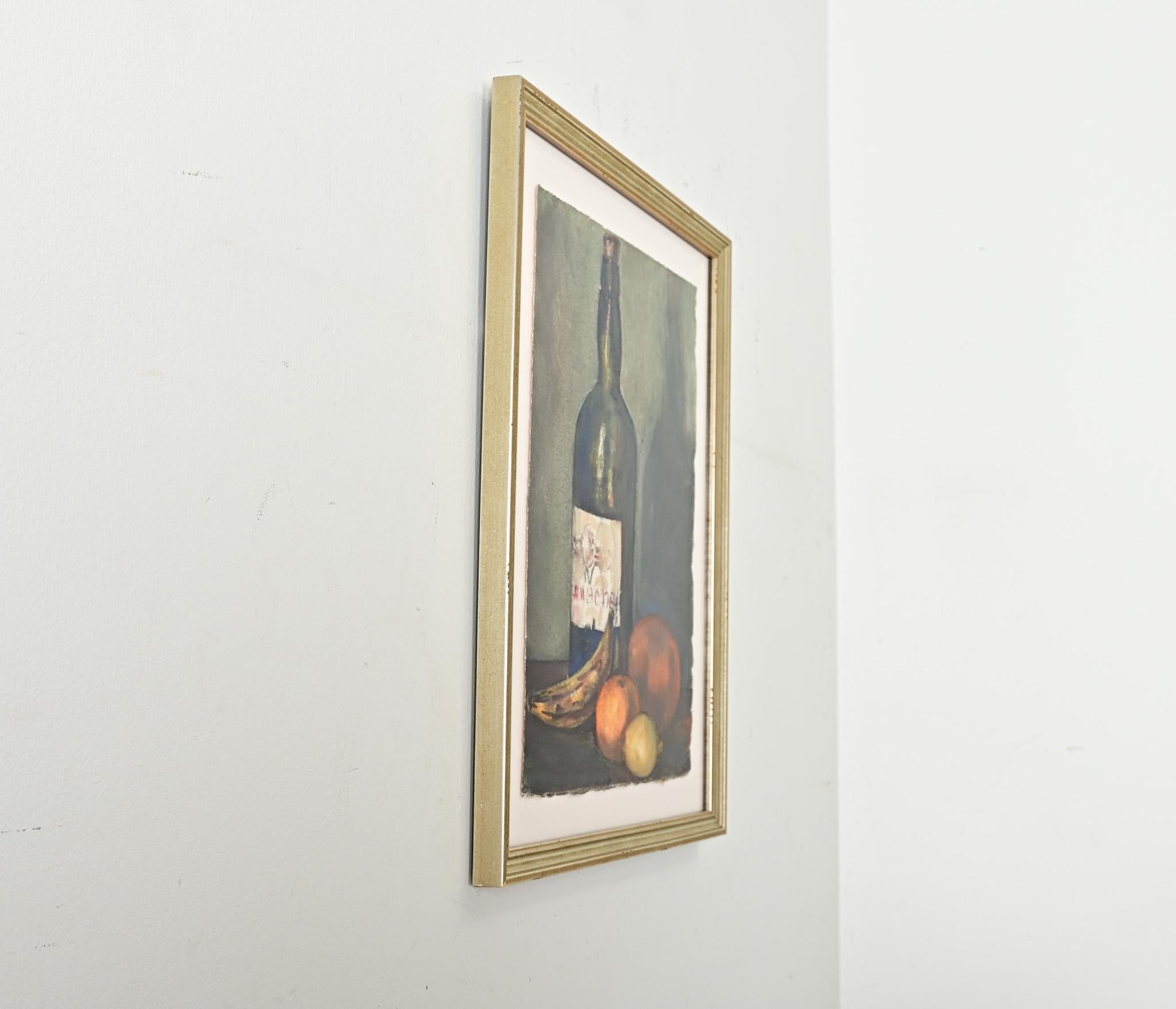 Vintage French Watercolor Still Life Painting 1