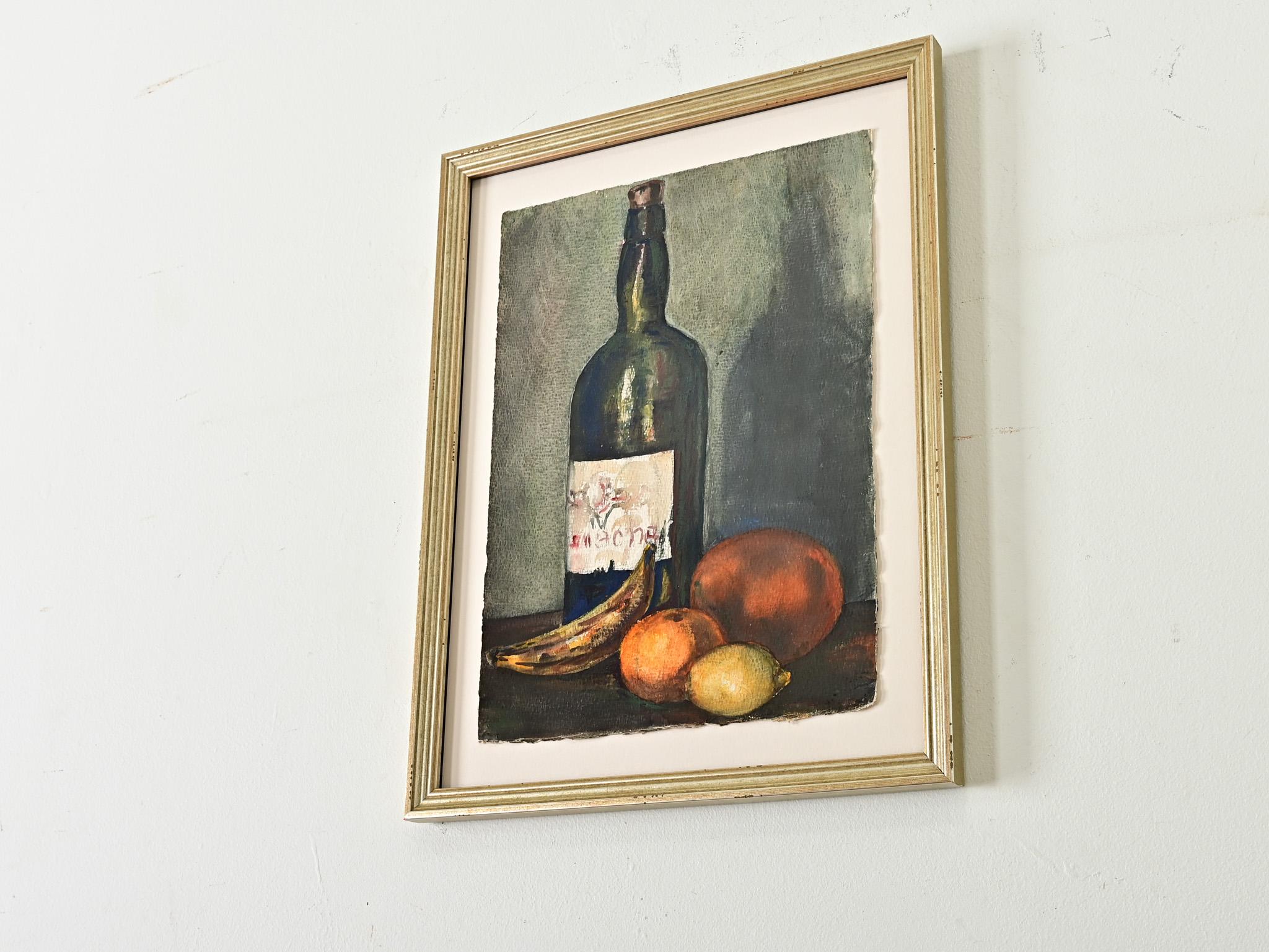 Vintage French Watercolor Still Life Painting 2