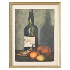 Vintage French Watercolor Still Life Painting