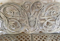 Vintage French White Cast Iron Garden Loveseat or Small Bench