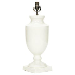 Vintage French White Ceramic Table Lamp