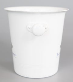 Vintage French White Enameled Wine Cooler Champagne Bucket
