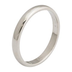 Vintage French White Gold Wedding Band, 1950s, Paris