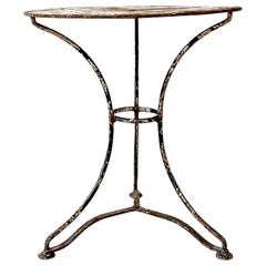 Antique French White Metal Garden Table