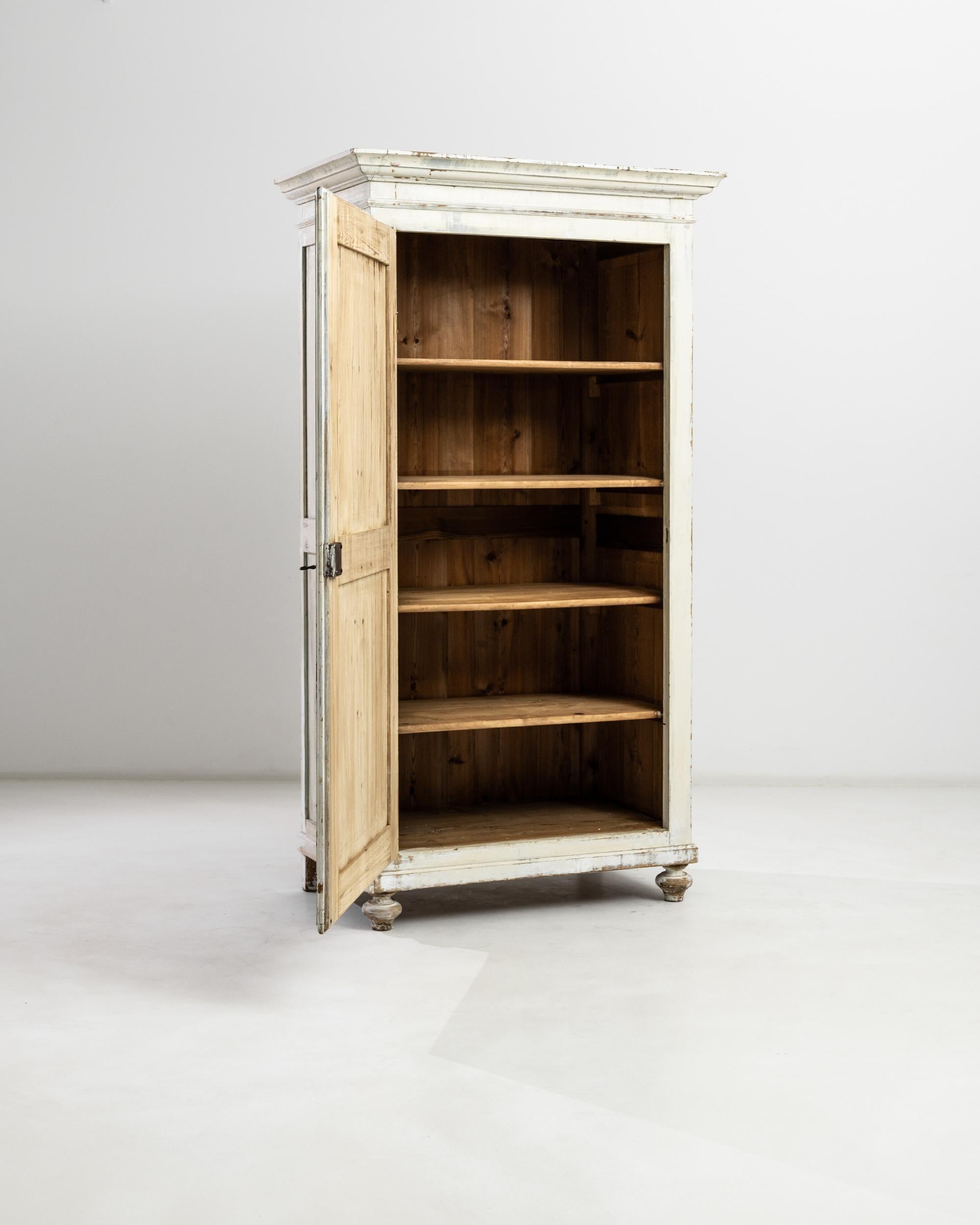 20th Century Vintage French White Patinated Cabinet