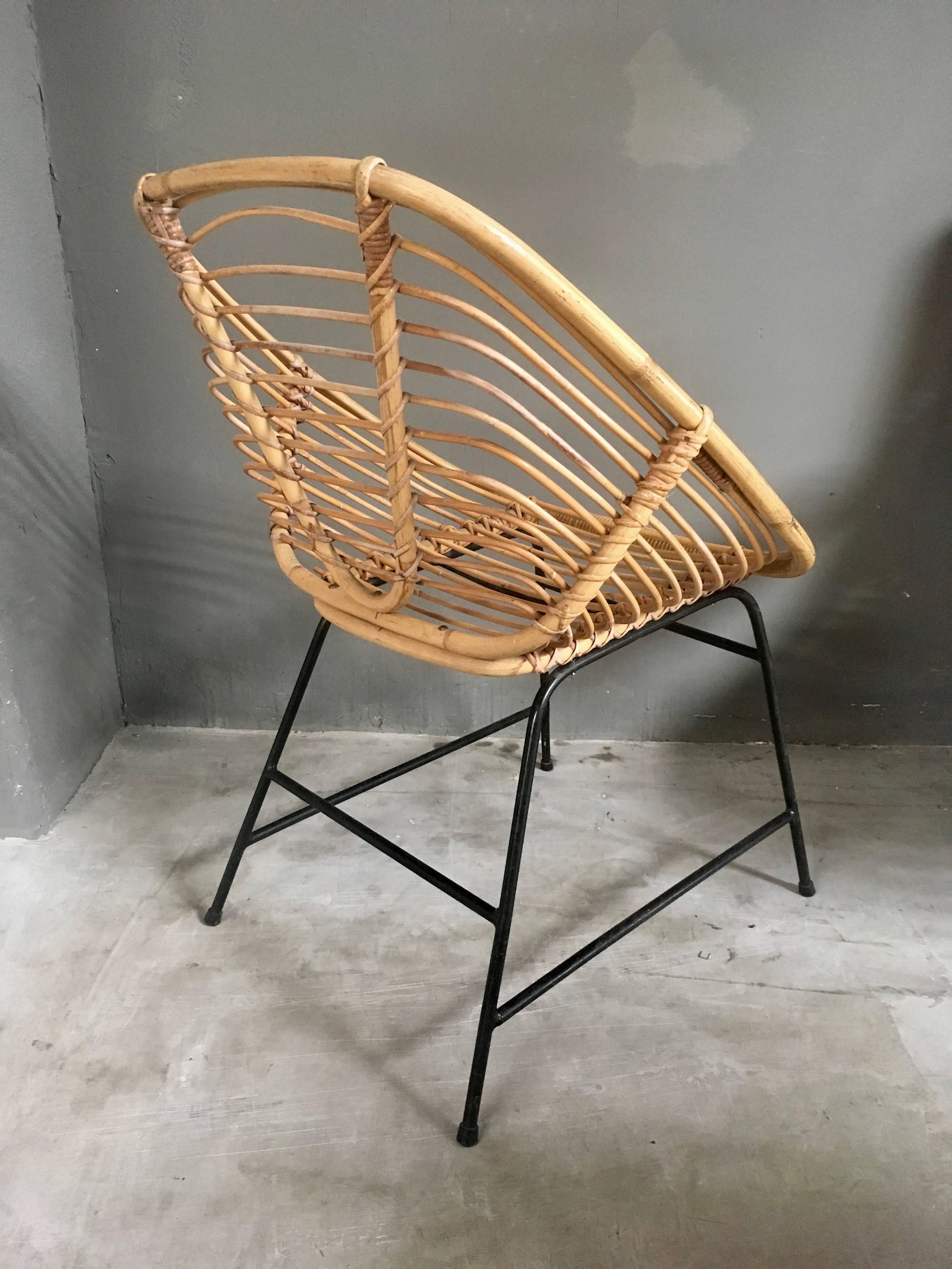 old french wicker chair