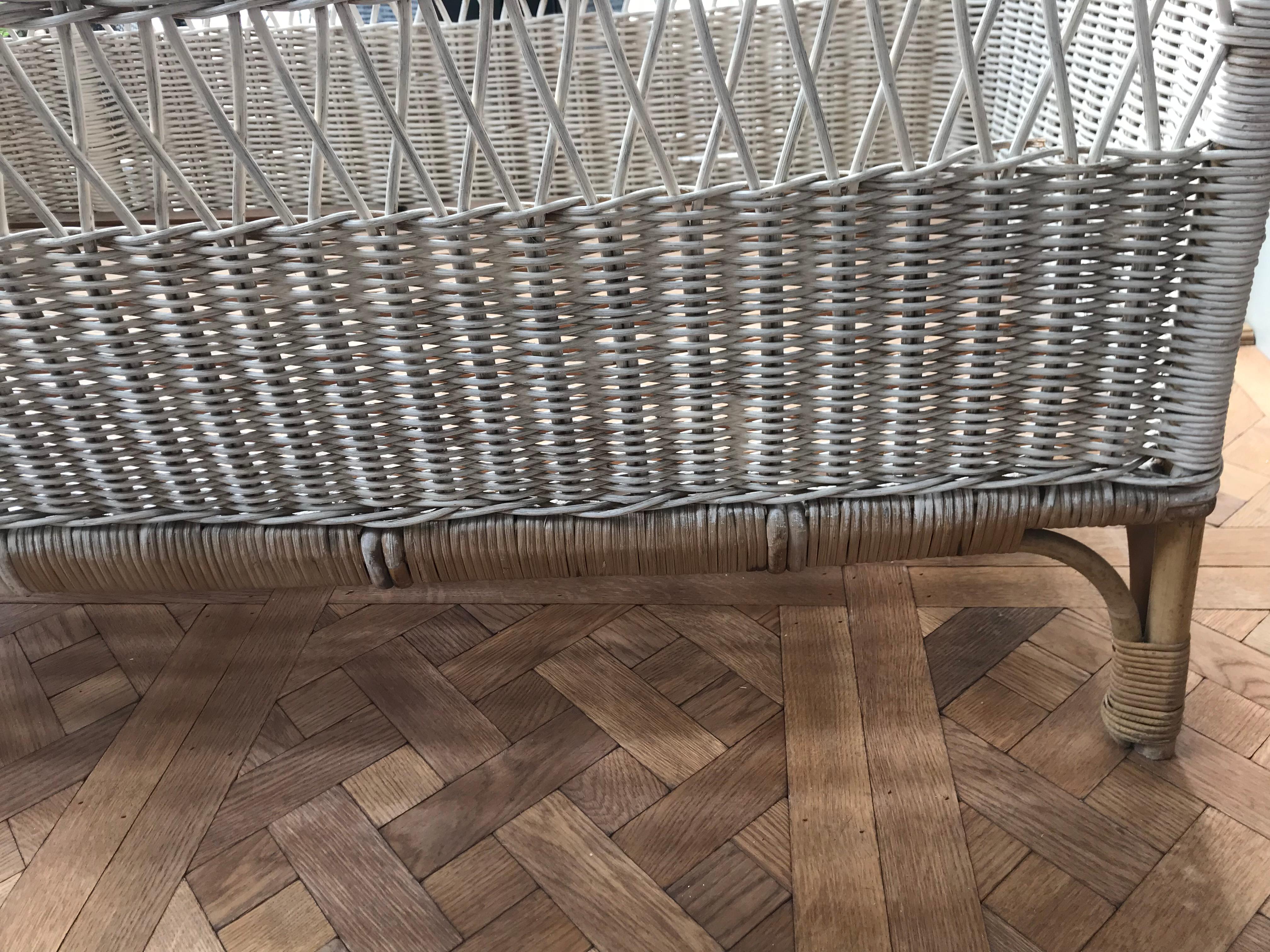 Vintage French Wicker Baby Bed/ Crib For Sale 5