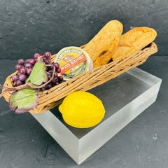 Vintage French Wicker Baguette Bread Basket, Early 20th Century