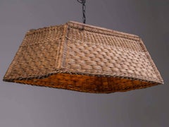 Vintage French Wicker Basket Chandelier France circa 1920