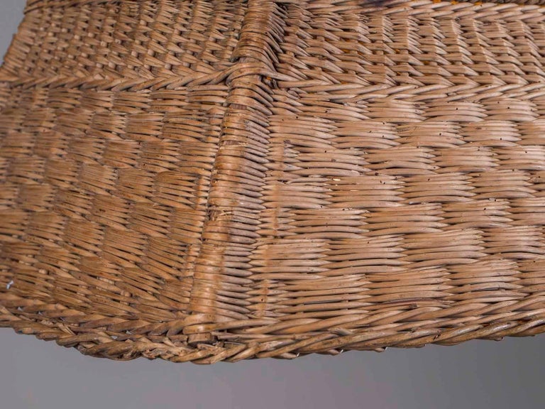 Vintage French Wicker Basket Chandelier France circa 1920 For Sale at
