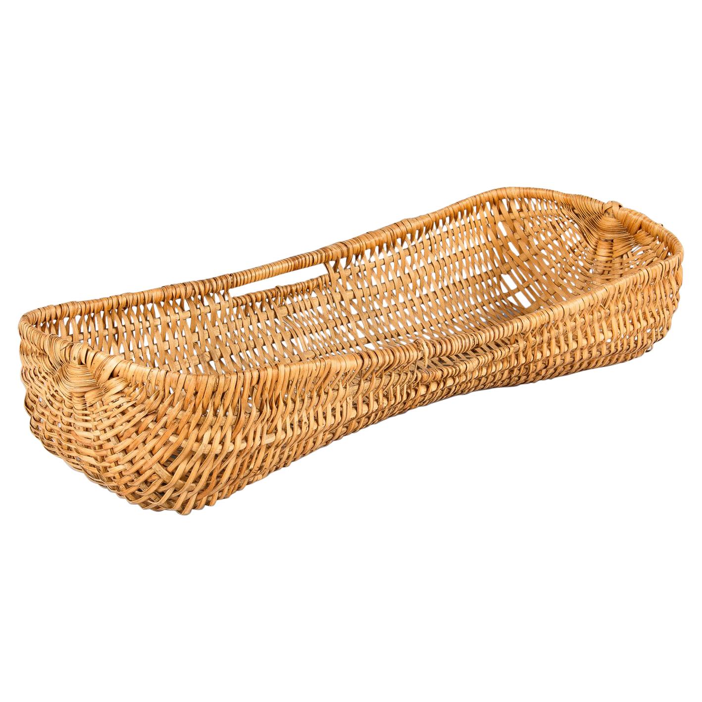 Vintage French Wicker Basket from Auvergne Region