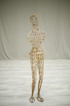 Vintage French Wicker Dress Makers Mannequin