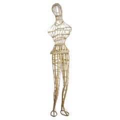 Vintage French Wicker Dress Makers Mannequin