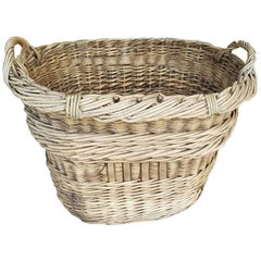 Vintage French Wicker Grape Basket from the Champagne Region