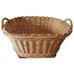 Vintage French Wicker Grape Basket from the Champagne Region