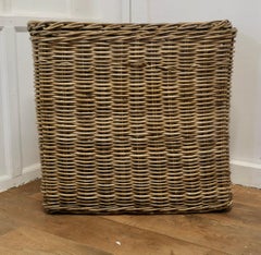Vintage French Wicker Laundry Basket with Lid  This is an excellent example and