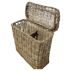 Antique French Wicker Laundry Basket with Lid  This is an excellent example and 