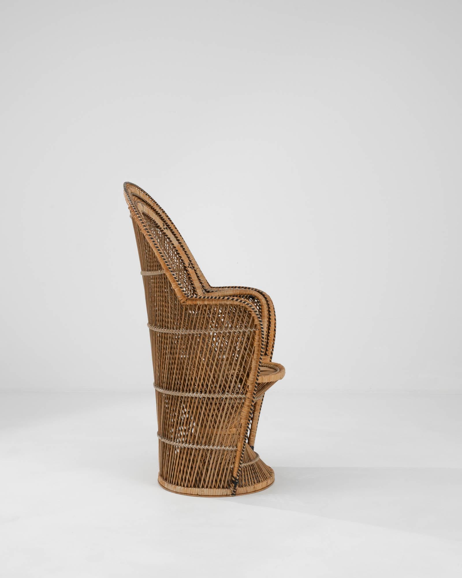 French Provincial Vintage French Wicker Peacock Chair