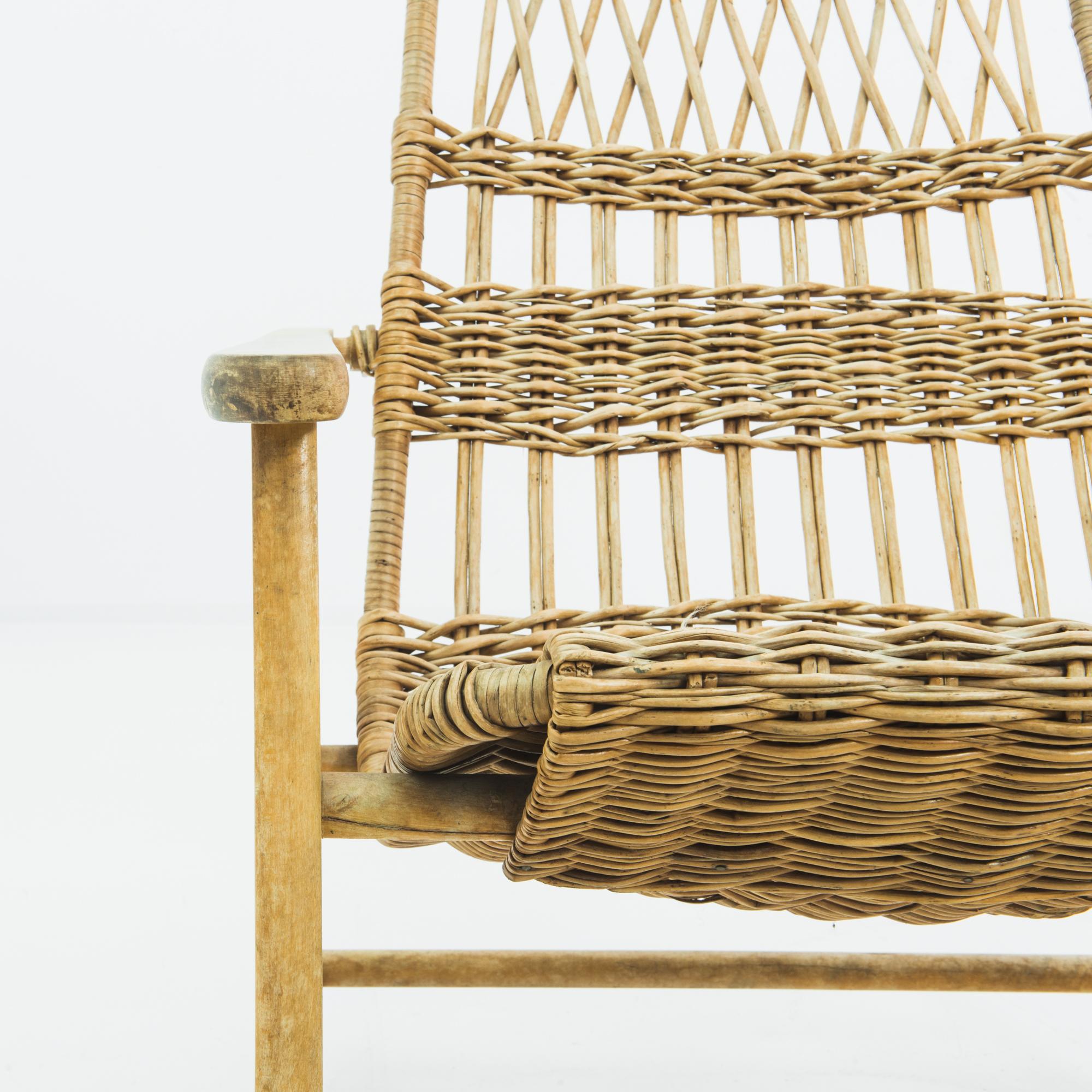 Vintage French Wicker Rocking Chair 3