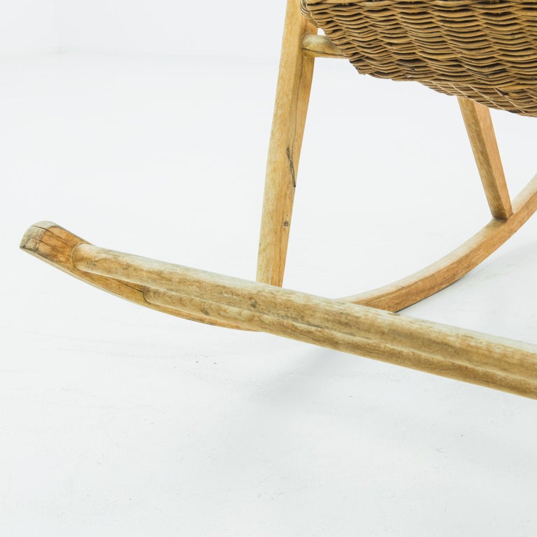 Vintage French Wicker Rocking Chair at 1stDibs woven rocking chair, french rocking chair