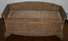 Vintage French Wicker Shaped Storage Chest
