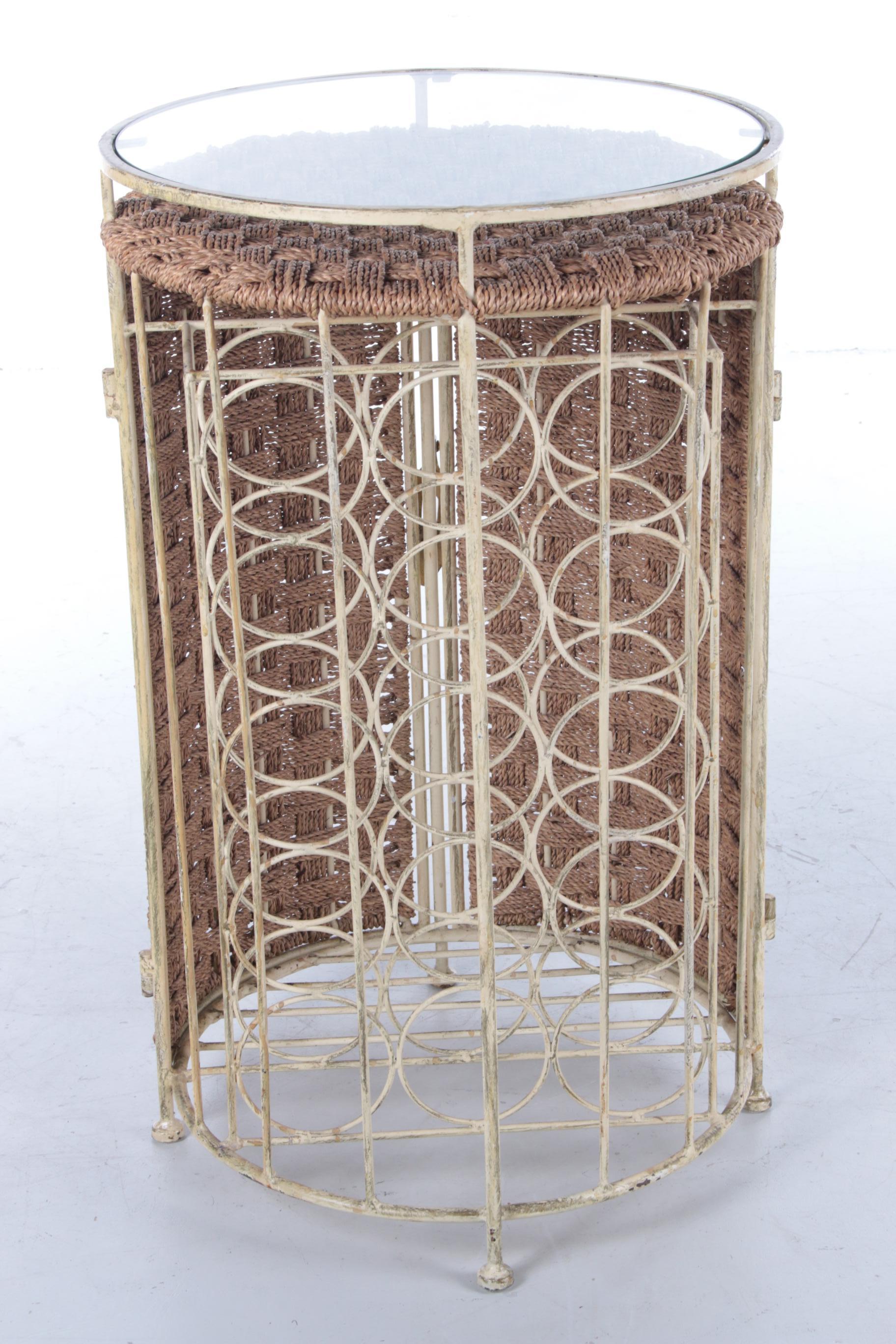 Mid-20th Century Vintage French Wine Bar or Side Table with Bottle Rack, 1960s