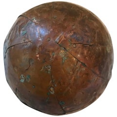 Antique French Wood and Copper Ball